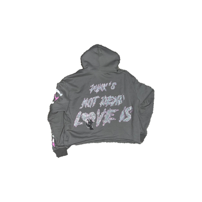 PUNK GIRLS Cropped Hoodie Grey