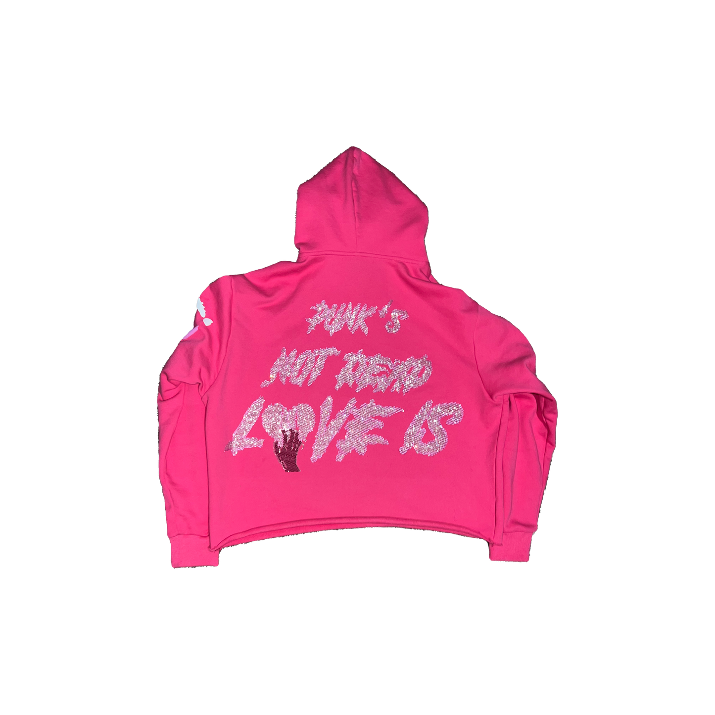 PUNK GIRLS Cropped Hoodie Pink