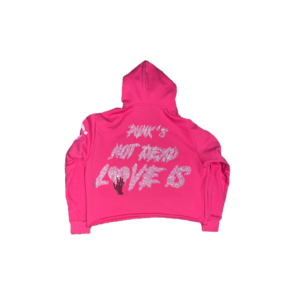 PUNK GIRLS Cropped Hoodie Pink