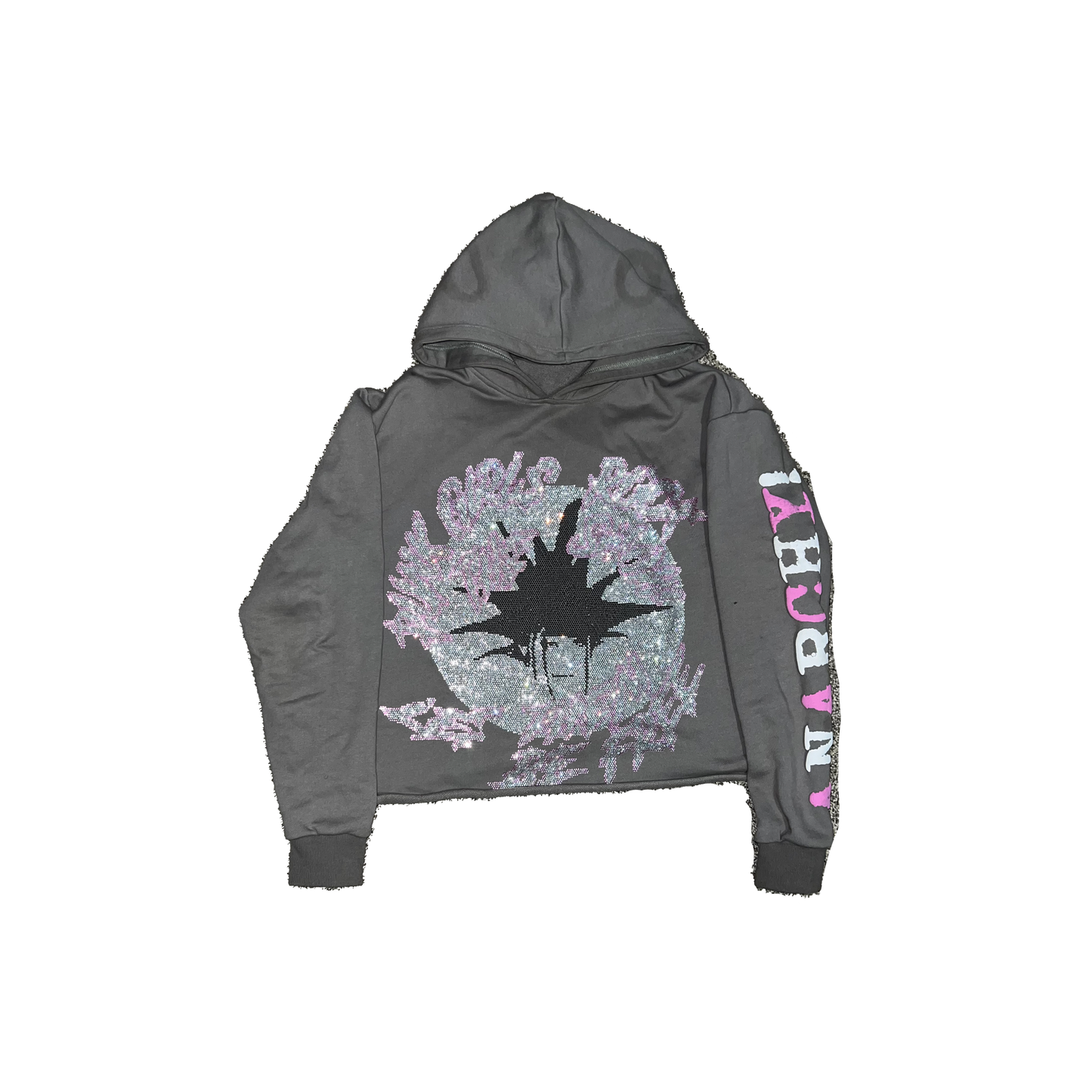 PUNK GIRLS Cropped Hoodie Grey