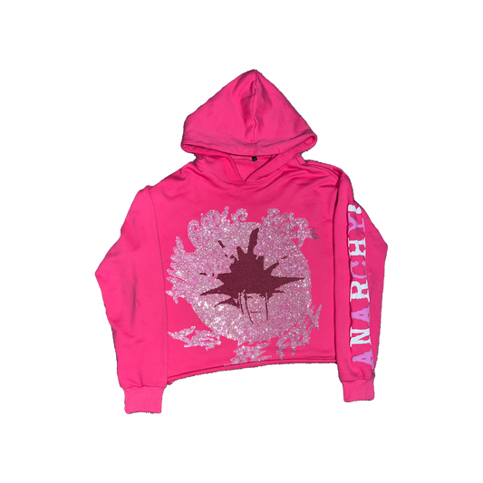 PUNK GIRLS Cropped Hoodie Pink