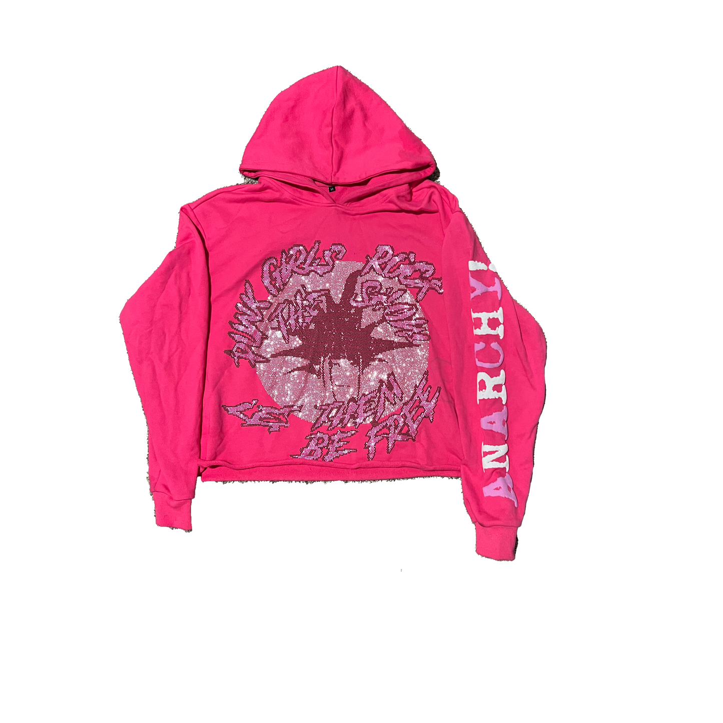 PUNK GIRLS Cropped Hoodie Pink