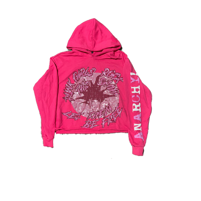 PUNK GIRLS Cropped Hoodie Pink