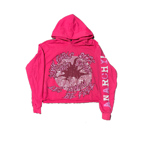 PUNK GIRLS Cropped Hoodie Pink